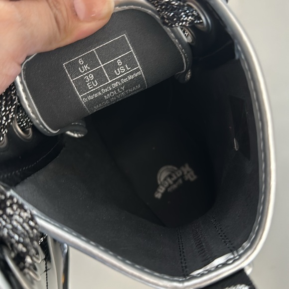 DR. MARTENS Black Patent Molly Boots - Picture 9 of 10